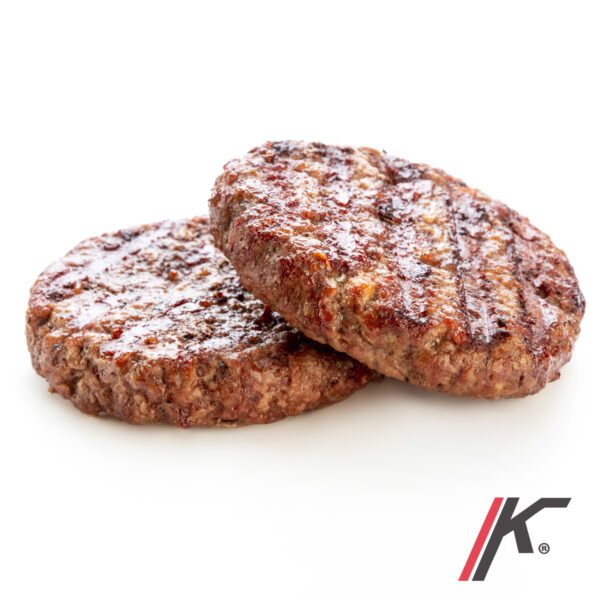 two piece of grilled ground beef meat for hamburger