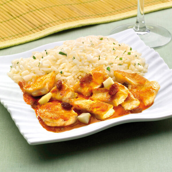 3079. Arroz con pollo al curry. - copia