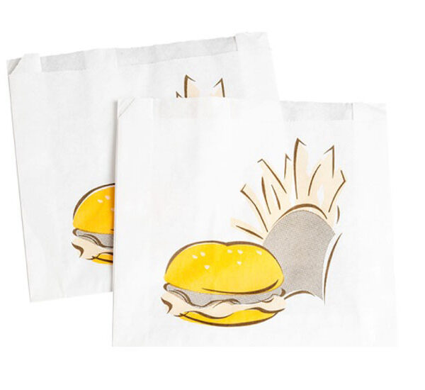 9051 BOLSA BURGUER ANTIGRASA BLANCO 15+5X16 MM